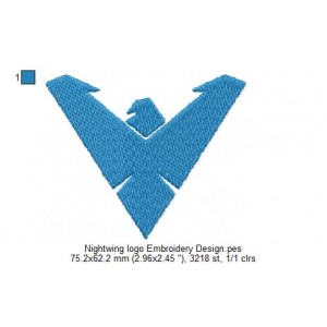 Nightwing logo Embroidery Design